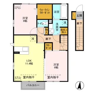 サンクレール B【2階】の間取り