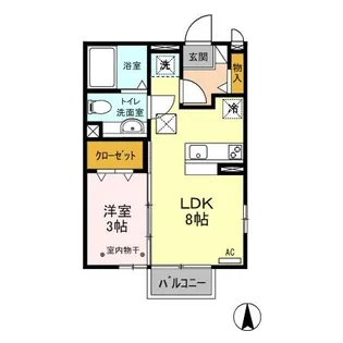 フローレ浜尻【1階】の間取り