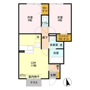 フローレス【1階】の間取り