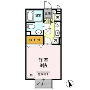 ナカイパレス B【1階】の間取り