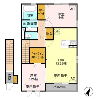 カーサカメリア【2階】の間取り