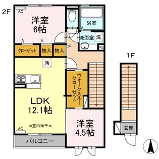 ハーベスト・ムーン I【2階】の間取り