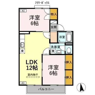 ヴィラ・ウィロー II【1階】の間取り