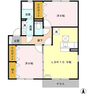 グランディールM III【1階】の間取り