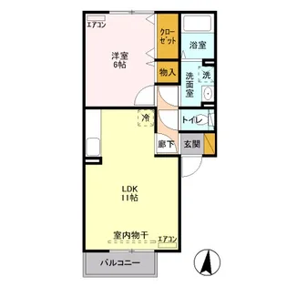 ヴィラオーネスト B【2階】の間取り