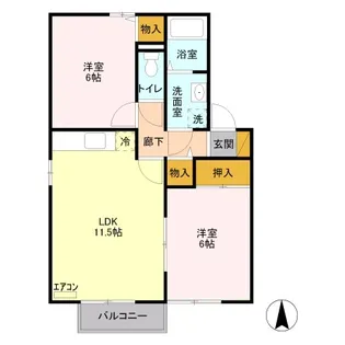サンライズヒル C【2階】の間取り