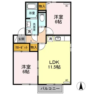 サンライズヒル C【2階】の間取り