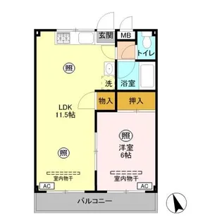 コミューン岩嶋 A【1階】の間取り