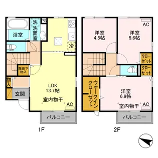 ワイ・ヴィクトワール C【101号室】の間取り