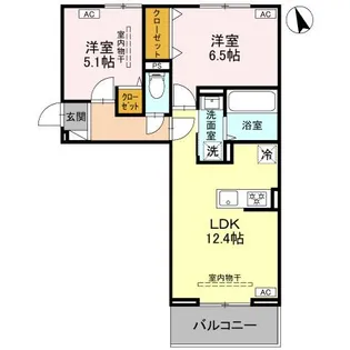 DーROOM浜尻町【1階】の間取り