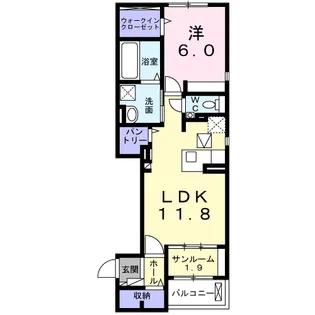 ラ ペ フランⅠ【1階】の間取り