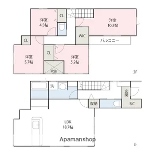 群馬県高崎市芝塚町【一戸建】の間取り