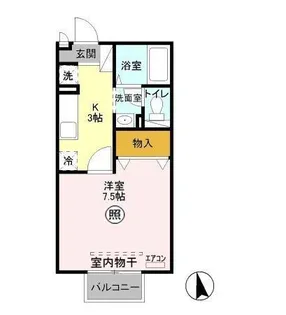 フローラハイツ C【1階】の間取り