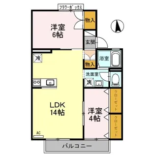 ヴィラ ウィロー I【1階】の間取り