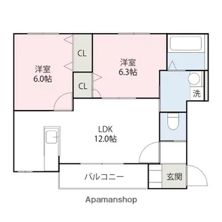 エストシャトー【1階】の間取り