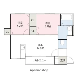 エストシャトー【2階】の間取り