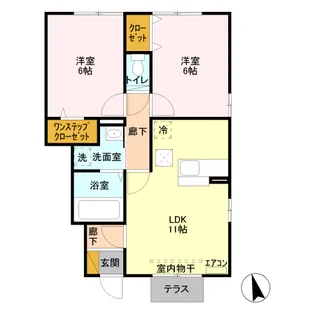 フローレス【1階】の間取り