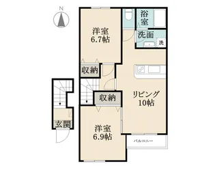 I’sベルポートⅡ【2階】の間取り