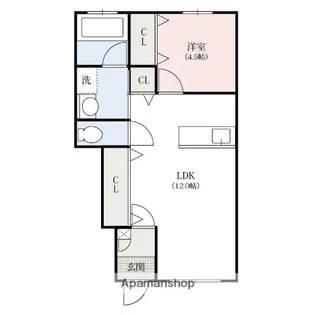 群馬県高崎市箕郷町上芝【アパート】の間取り