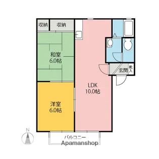 アムールC(三俣)【2階】の間取り