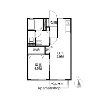 ボン・モンターニュAB【1階】の間取り