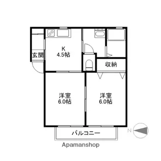 グランドールAB(朝倉町)【2階】の間取り