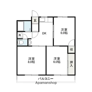 昭和コーポ前橋A・B【3階】の間取り