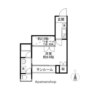 山岸ハイツ(本町)【203号室】の間取り