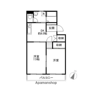 パークハイツ下小出【2階】の間取り