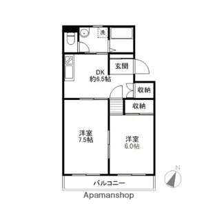 パークハイツ下小出【1階】の間取り