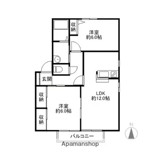 ファミールロック【2階】の間取り