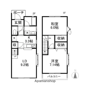 ツツミハイツ(A・B)【1階】の間取り