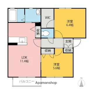 メゾン清里二番館B・C【1階】の間取り