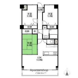 ローズガーデン前橋【3階】の間取り