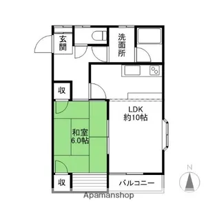 山岸ハイツ(南町)【2階】の間取り