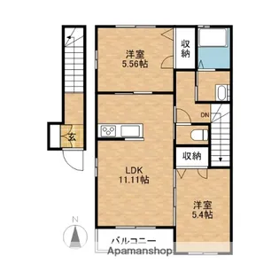 ルミエールAB(箱田町)【2階】の間取り