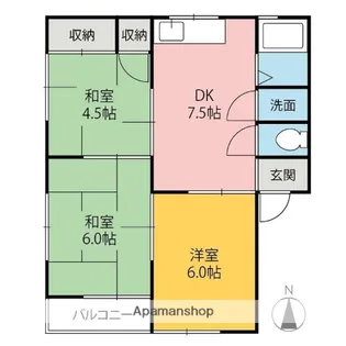 大川ハイツ【202号室】の間取り
