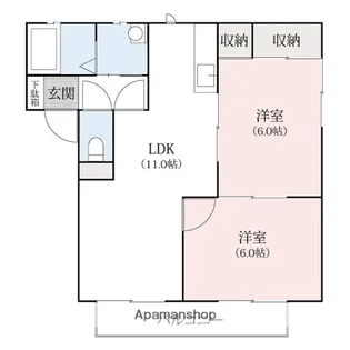 ラ・フランスC・D【1階】の間取り