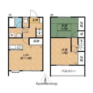 群馬県前橋市敷島町【テラスハウス】の間取り