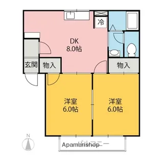群馬県前橋市高井町1丁目【アパート】の間取り