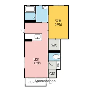群馬県前橋市下大島町【アパート】の間取り