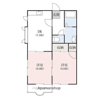 シティハイツ百軒町AB【B202号室】の間取り