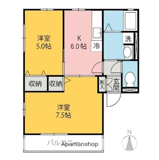 群馬県前橋市高井町1丁目【アパート】の間取り
