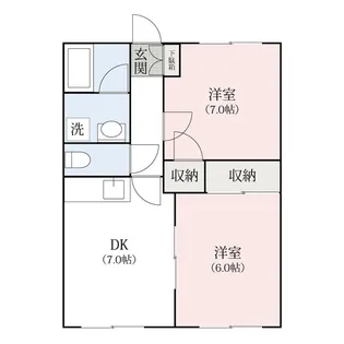 メゾンサンライズA・B【1階】の間取り