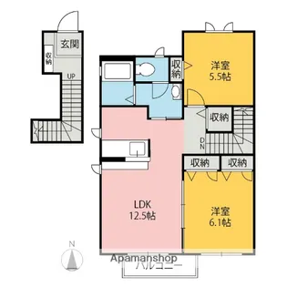 和(なごみ)A・B【2階】の間取り