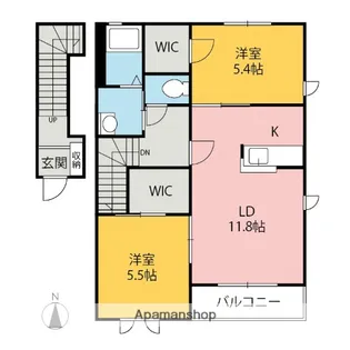 フォレスタA・B【2階】の間取り