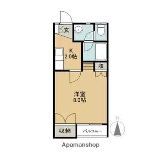 山岸ハイツ(文京町)【103号室】の間取り