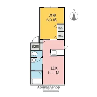ブライトスクエアD【2階】の間取り