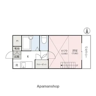 フジコーポ前橋【102号室】の間取り
