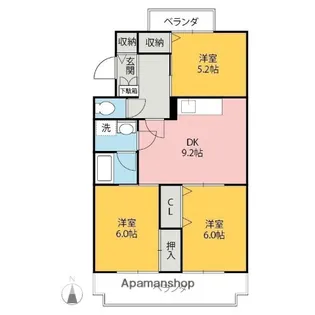 3DKの間取り画像